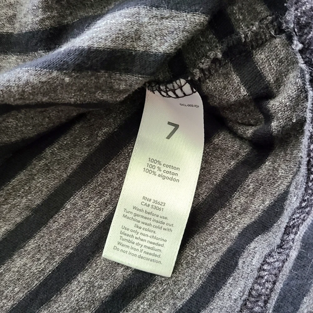 Carter's Boys 7 Black And Gray Striped Kids Shirt Buttons Back To School Preppy